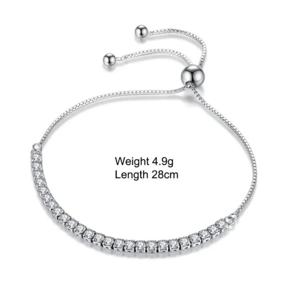 NEW 925 Sterling Silver Diamond Tennis Bracelet - Picture 6 of 6